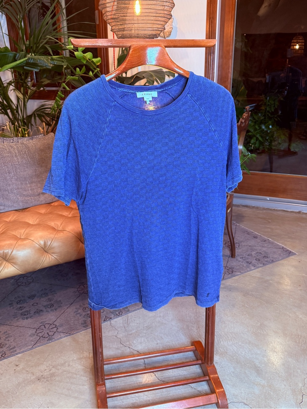 Frame Denim Men's Short-Sleeve Crewneck T-Shirt in Royal Blue